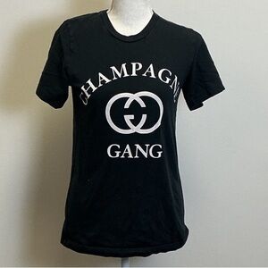 Bella Canvas Black Short Sleeve Champagne Gang Top